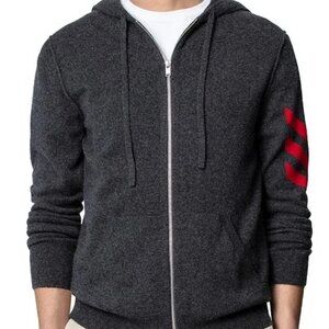 ZADIG & VOLTAIRE | 100% Cashmere Full Zip Clash Arrow Sweater Cardigan Hoodie M